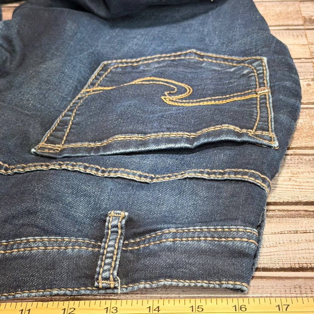 Silver Hunter Joga Jeans Mens 32x31 Actual Blue Slim Tapered Stretch Knit Denim - Picture 7 of 8